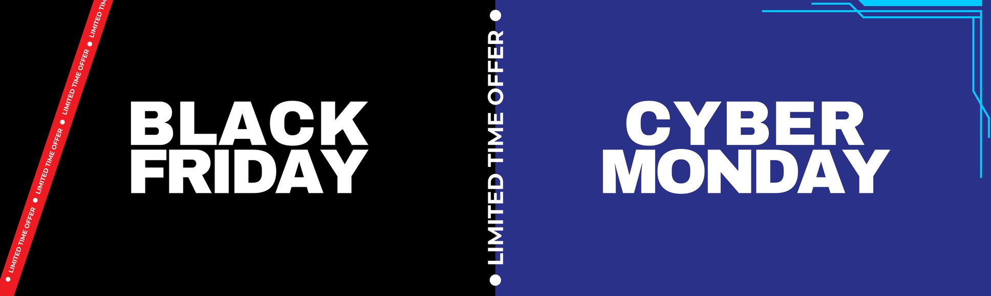 Black and Red Modern Black Friday Banner