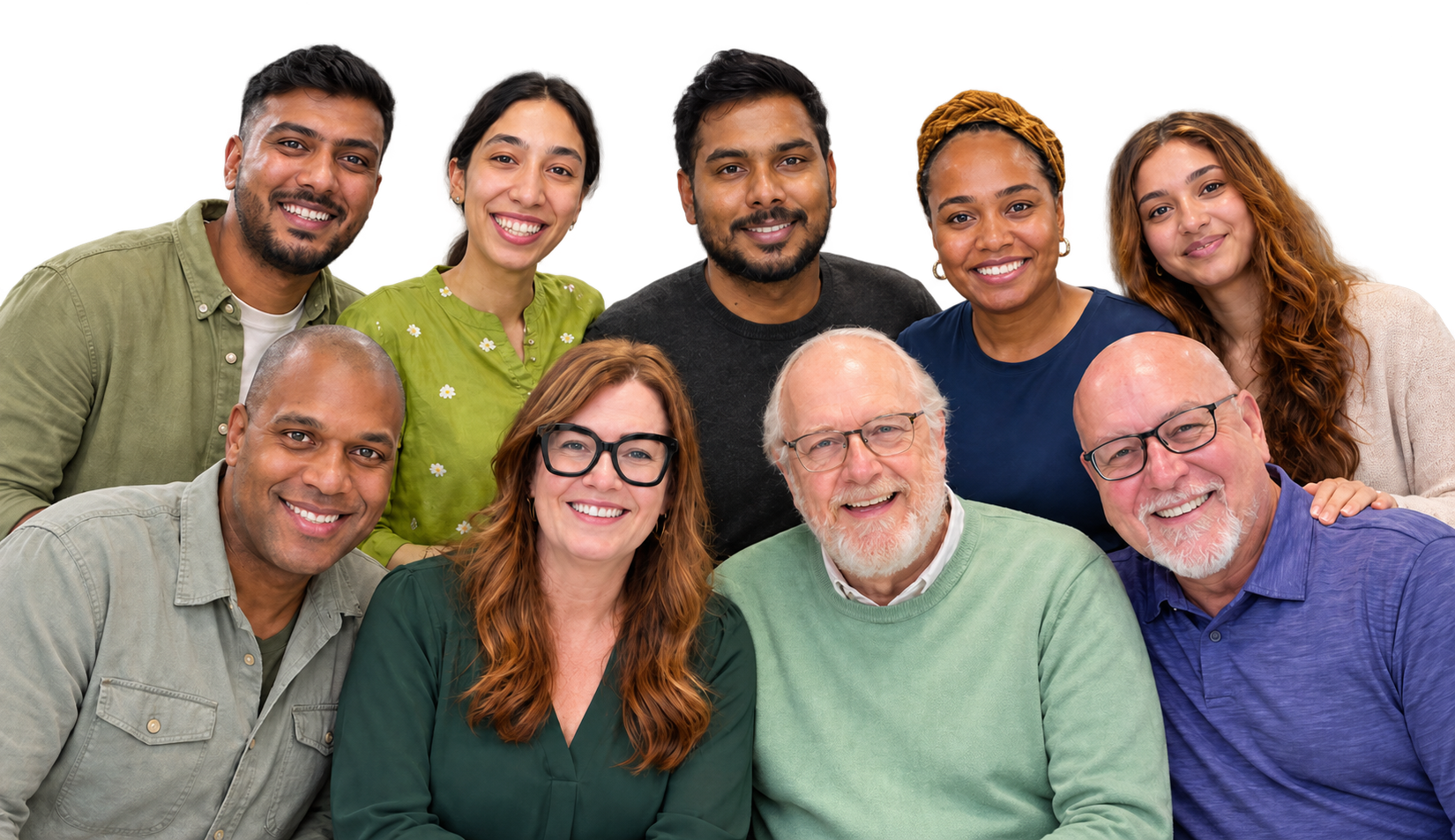 Smiling Multicultural Team Portrait Cutout
